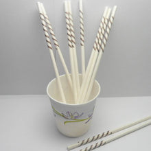 Load image into Gallery viewer, 100pcs 6" X 5/32" Paper Lollipop Sticks  - Brown Stripe