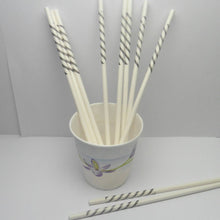 Load image into Gallery viewer, 100pcs 6" X 5/32" Paper Lollipop Sticks  - Black Stripe