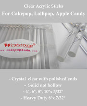 Load image into Gallery viewer, 50pcs 6" X 5/32" Crystal Clear Acrylic Sticks