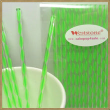 Load image into Gallery viewer, 100pcs 6" (15cm) Acrylic Sticks For Cake Pops or Lollipop Candy - Green Swirl