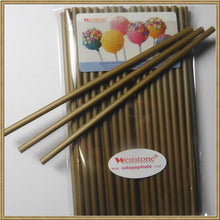 Load image into Gallery viewer, 25pcs x (6" Gold Lollipop Stick + Bag + Gold Bows) for cake pops