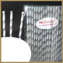 Load image into Gallery viewer, 100pcs 6" (15cm) Acrylic Sticks For Cake Pops or Lollipop Candy - White Swirl