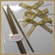 Load image into Gallery viewer, 25pcs x (6" Gold Lollipop Stick + Bag + Gold Bows) for cake pops