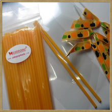 Load image into Gallery viewer, 50pcs 6" Green Lollipop Stick+ Bags+ pre tied ribbon bows for cake pops in Halloween Party