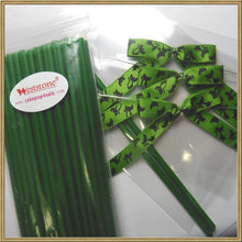 Load image into Gallery viewer, 50pcs 6" Lollipop Stick+ Bags+ pre tied ribbon bows for cake pops in Halloween Party