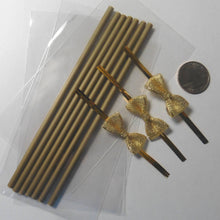 Load image into Gallery viewer, 100pcs x (6" Gold Lollipop Stick + Bag + Gold Bows) for cake pops