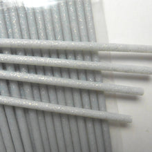 Load image into Gallery viewer, 50pcs Silver Fairy Dust Glitter Plastic Sticks, 6" (150mm) x 5/32" (4.5mm)