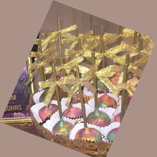 Load image into Gallery viewer, 25pcs x (6" Gold Lollipop Stick + Bag + Gold Bows) for cake pops