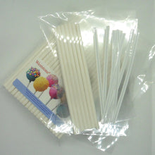 Load image into Gallery viewer, 100pcs 6" Lollipop Stick, 100 pcs Poly Bag,  100pcs White Twist Tie for parties