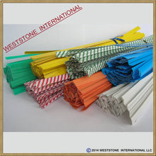 Load image into Gallery viewer, 200pcs Bright Colorful Plastic/Paper coated 4" x 1/4" Twist Ties - won't rip or pull off