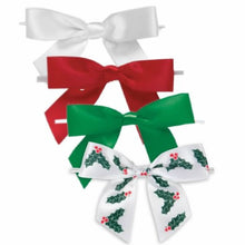Load image into Gallery viewer, 40pcs 3 1/2" Christmas Variety Pack Pre-Tied or Self-Adhesive Ribbon Bow for cello bags in Christmas Party