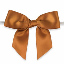 Load image into Gallery viewer, 50pcs 3 1/2" Rust Satin Pre-Tied or Self-Adhesive Ribbon Bow for cello bags in Christmas Party