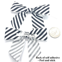 Load image into Gallery viewer, 50pcs 3 1/2" black Satin Pre-Tied or Self-Adhesive Ribbon Bow for cello bags  (TTB35BLA-50)