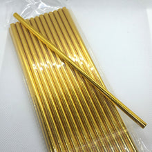 Load image into Gallery viewer, 20 pcs Biodegradable Gold/Silver Straws for Party Supplies, Birthday, Wedding, and Holiday Parties