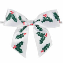 Load image into Gallery viewer, 50pcs 3 1/2" Holly Satin Pre-Tied or Self-Adhesive Ribbon Bow for cello bags