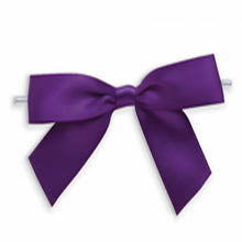 Load image into Gallery viewer, 50pcs 3 1/2" Purple Satin Pre-Tied or Self-Adhesive Ribbon Bow for cello bags in Christmas Party