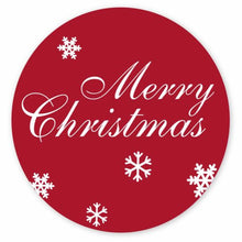 Load image into Gallery viewer, Deluxe Embossed 2" Diameter Merry Christmas Red/White Holiday Foil Seals, Self Adhesive