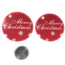 Load image into Gallery viewer, Deluxe Embossed 2" Diameter Merry Christmas Red/White Holiday Foil Seals, Self Adhesive