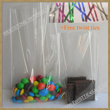 Load image into Gallery viewer, 100pcs 3 in x 5 in crystal clear cello bag with twist ties
