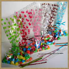 Load image into Gallery viewer, 25pcs 5"x8" Polka Dot Red gift bag and twist ties for wedding birthday party