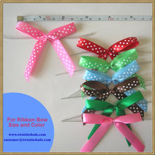 Load image into Gallery viewer, 25 Polka Dot Red Satin Pre-Tied Ribbon Bow for cello bag in wedding and Party