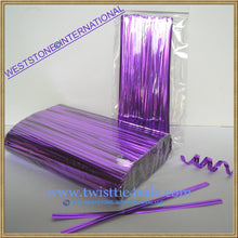 Load image into Gallery viewer, 1000 pcs 4 in Purple metallic twist ties for cello bags