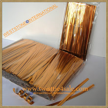 Load image into Gallery viewer, 1000 pcs 4 in Orange/Copper metallic twist ties for cello bags