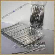 Load image into Gallery viewer, 1000 pcs 4 in Silver metallic twist ties for cello bags