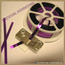 Load image into Gallery viewer, 65FT Metallic Twist Tie Spool with Cutter - Purple