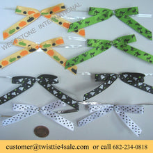 Load image into Gallery viewer, 25pcs Pre-tied Ribbon Bows for Halloween - Ghost on Black