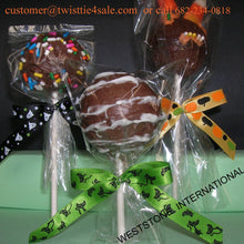 Load image into Gallery viewer, 25pcs 6" Lollipop Stick, 25 pcs Poly Bag, 25pcs Pre tied ribbon bows for cake pops in Halloween Party