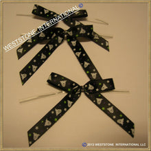 Load image into Gallery viewer, 25pcs Pre-tied Ribbon Bows for Halloween - Ghost on Black
