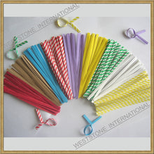Load image into Gallery viewer, 100pcs 4" Paper Twist Ties - 12 colors for cello bag