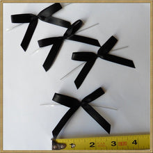 Load image into Gallery viewer, 25 Black Satin Pre-Tied Ribbon Bow for cello bag in wedding and Party