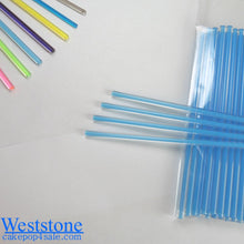 Load image into Gallery viewer, Heavy duty 50pcs 6" (15cm)  Acrylic Sticks For Cake Pops Lollipop Candy or Candy Apples - Blue