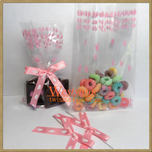 Load image into Gallery viewer, 25pcs 4"x6" footprints treat bags and ribbon bows for Baby Shower Party
