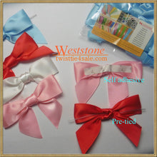 Load image into Gallery viewer, 20pcs 3 1/2" Satin Self Adhesive or Pre-Tied Ribbon Bow for Cello Bags in Wedding and Party