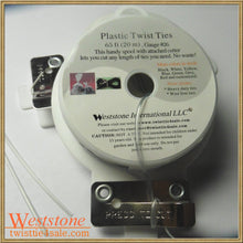 Load image into Gallery viewer, 65FT Plastic Twist Tie Spool with Cutter - Clear Oval