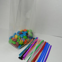 Load image into Gallery viewer, 100pcs 4 1/2" x 2 3/4" x 10 3/4"-1.5mil Crystal Clear Gusseted Cello Bag