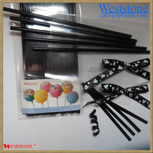 Load image into Gallery viewer, 25pcs Black Acrylic Sticks + Black Twist Ties for cake pops in Halloween Party