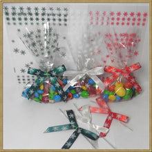 Load image into Gallery viewer, Snow flake 100pcs 4x6 cello bags only for Christmas Party not include ribbon bows