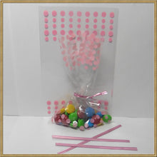 Load image into Gallery viewer, 100pcs 4"X 6" polka dot cello bags + matched twist ties for party gift packing