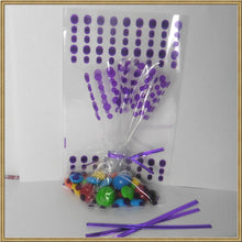 Load image into Gallery viewer, 100pcs 4"X 6" polka dot cello bags + matched twist ties for party gift packing