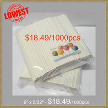 Load image into Gallery viewer, 1000pcs 6" Lollipop Sticks For Cake Pops or Lollipop Candy