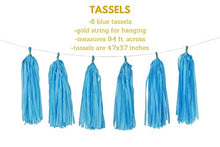 Load image into Gallery viewer, Amazon.com : Baby Shower Decorations for Boy kit, It's A Boy, Banner, Tissue Paper, Fans, Honeycomb Paper Balls, Tassels, Blue, Gold Foil, Hanging, Party Supplies, Indoor/Outdoor : Home &amp; Kitchen