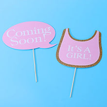 Load image into Gallery viewer, Amazon.com: Tinksky 29pcs Baby Shower Photo Props, Baby Bottle Masks Pink Photobooth Props Newborn Girl Gift Party Decorations: Gateway