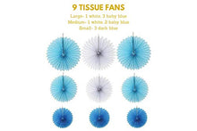 Load image into Gallery viewer, Amazon.com : Baby Shower Decorations for Boy kit, It's A Boy, Banner, Tissue Paper, Fans, Honeycomb Paper Balls, Tassels, Blue, Gold Foil, Hanging, Party Supplies, Indoor/Outdoor : Home &amp; Kitchen