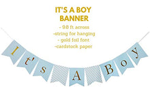 Load image into Gallery viewer, Amazon.com : Baby Shower Decorations for Boy kit, It's A Boy, Banner, Tissue Paper, Fans, Honeycomb Paper Balls, Tassels, Blue, Gold Foil, Hanging, Party Supplies, Indoor/Outdoor : Home &amp; Kitchen