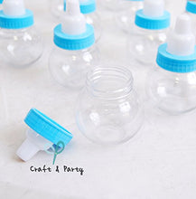 Load image into Gallery viewer, Amazon.com: Craft and Party 3" Mini Plastic Milk Bottle Fillable Baby Shower Favor Decoration (Blue): Home &amp; Kitchen