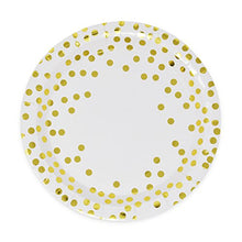 Load image into Gallery viewer, Amazon.com: Gift Boutique Gold Dot Disposable Paper Plates and Cups Set For 50; Gold Metallic Foil 50 Dinner Plates 50 Dessert Plates and 50 9 oz Cups for Thanksgiving Christmas Baby Shower Wedding Birthday: Gateway